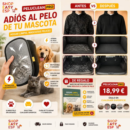 PeluClean™ Pro - Manopla Profesional Quita pelos De Toda Superficie 🐾