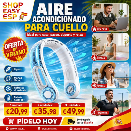 Aire Acondicionado Para Cuello 360° - ¡Que no te dé el sol de justicia este verano!